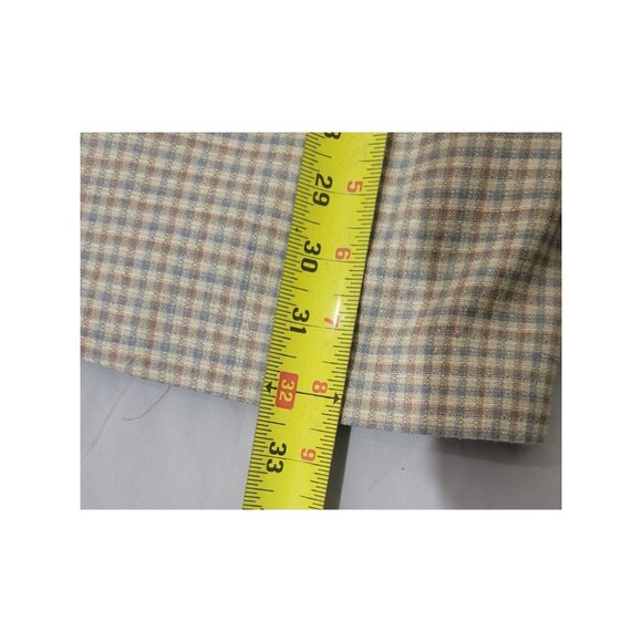 Vintage Craig Scott Cream/Blue/Beige Plaid 42L Blazer Menswear Single Vent 2 Btn - Picture 7 of 12